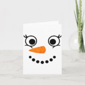 Winter Snowman Face Eyelashes Christmas Xmas Fun D カード (正面)