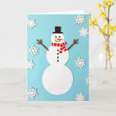 Winter Snowman Greeting Card カード (黄色い花)