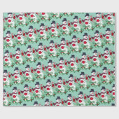 Winter Snowman Pattern Wrapping Paper ラッピングペーパー (フラット)