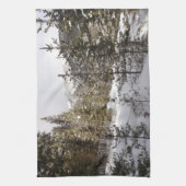 Winter Snowy Mountain Scene in Montana キッチンタオル (縦)