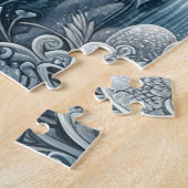 Winter Snowy Mountain Wolves ジグソーパズル (側面)