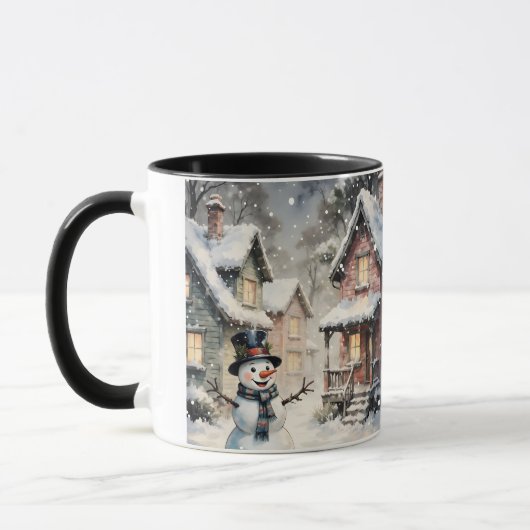 Winter Snowy Scene Mug マグカップ (左)