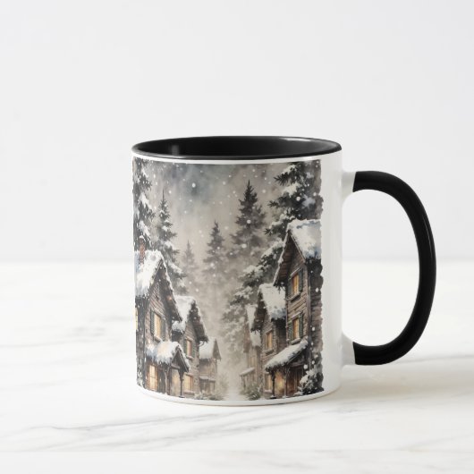 Winter Snowy Scene Mug マグカップ (右)