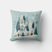 Winter Snowy Village クッション (正面)