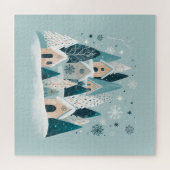 Winter Snowy Village ジグソーパズル (横)