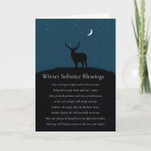 Winter Solstice Blessings Elk Stars Poem カード (正面)