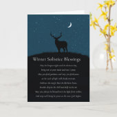 Winter Solstice Blessings Elk Stars Poem カード (黄色い花)