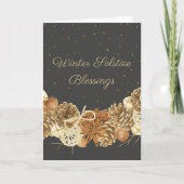 Winter Solstice Blessings Sabbat Greeting Card シーズンカード (正面)