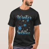 Winter Solstice  Blue Snowflake Blessed  Yule Holi Tシャツ (正面)
