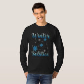 Winter Solstice  Blue Snowflake Blessed  Yule Holi Tシャツ (正面フル)