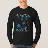 Winter Solstice  Blue Snowflake Blessed  Yule Holi Tシャツ (正面)