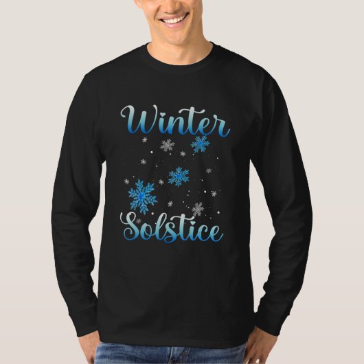 Winter Solstice  Blue Snowflake Blessed  Yule Holi Tシャツ (正面)