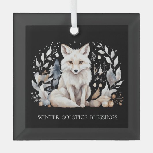 Winter Solstice Fox Ornament ガラスオーナメント (正面)