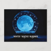Winter Solstice Full Moon Mystical Crystal Ball シーズンポストカード (正面)