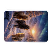 Winter Solstice Magic with Icelandic Horses マグネット (横)