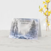 Winter Solstice Yule Beautiful Snow Nature カード (黄色い花)