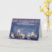 Winter Solstice Yule with Candles in the Snow カード (黄色い花)
