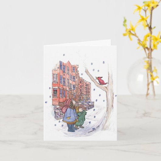 Winter Song Holiday Card カード (黄色い花)