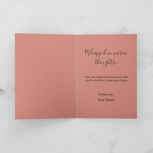 Winter Songbird in Knit Hat | Ash Greeting カード (内部)