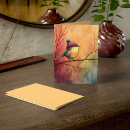 Winter Songbird in Knit Hat | Marzipan Greeting カード