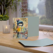 Winter Songbird in Knit Hat | Powder Ash Greeting カード