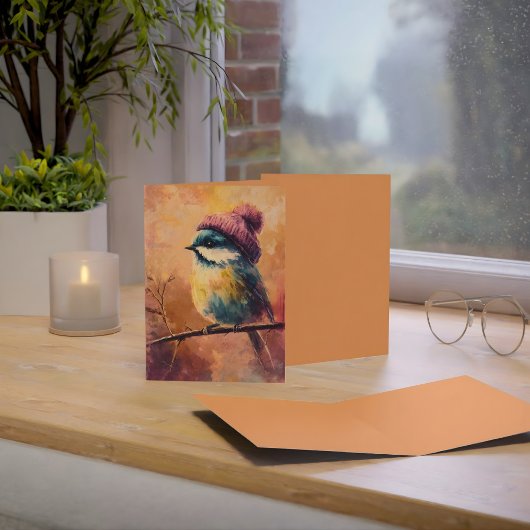 Winter Songbird in Knit Hat | Tumbleweed Greeting カード