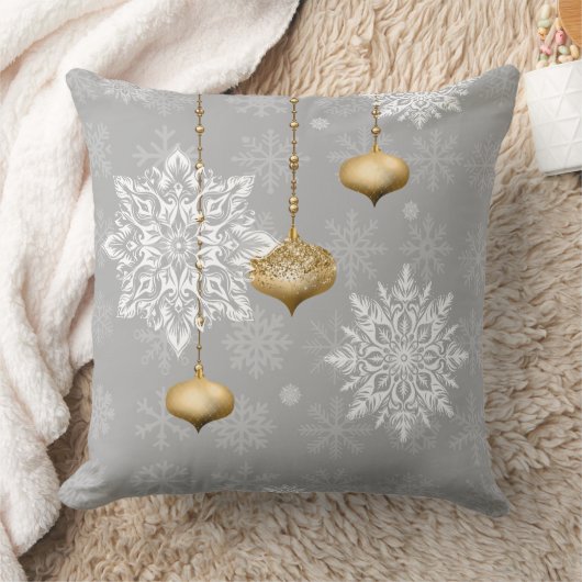 Winter Sparkle Ornament Decorative Pillow クッション (ブランケット)