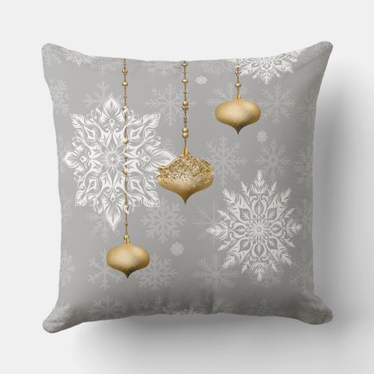 Winter Sparkle Ornament Decorative Pillow クッション (裏面)