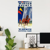 Winter Sports at Yosemite Posterヨセミテ， CA ポスター (ホームオフィス)