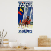 Winter Sports at Yosemite Posterヨセミテ， CA ポスター (キッチン)