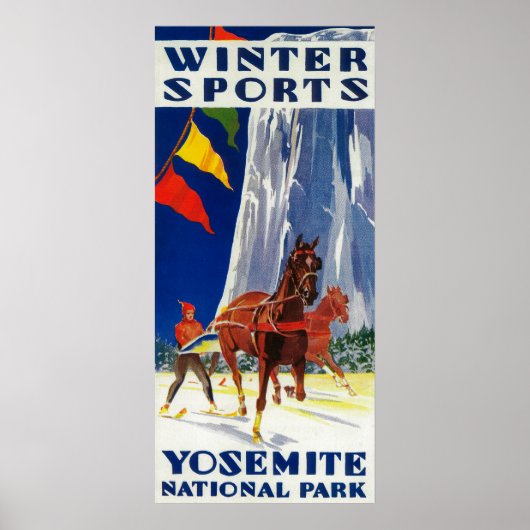 Winter Sports at Yosemite Posterヨセミテ， CA ポスター (正面)