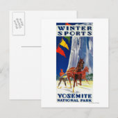 Winter Sports at Yosemite Posterヨセミテ, CA ポストカード (正面/裏面)