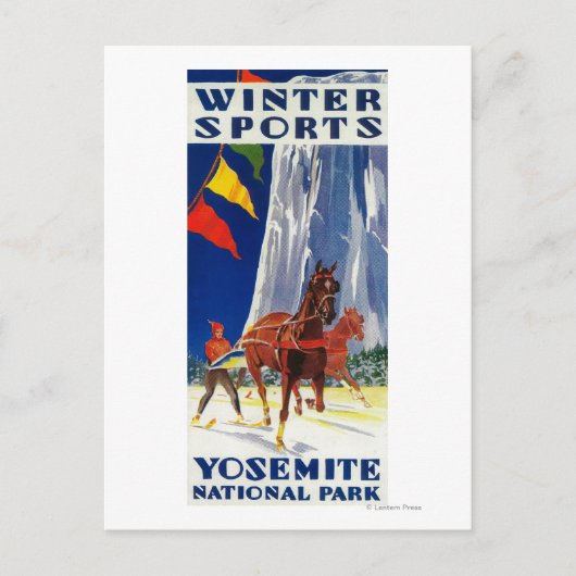 Winter Sports at Yosemite Posterヨセミテ, CA ポストカード (正面)