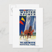 Winter Sports at Yosemite Posterヨセミテ， CA ポストカード (正面/裏面)