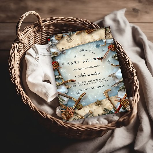 Winter Sports Baby Shower 招待状