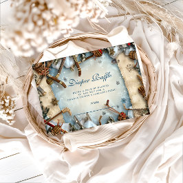 Winter Sports Baby Shower Diapper Raffle エンクロージャーカード