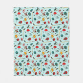 Winter Sports Hockey Player Equipment Gear Pattern フリースブランケット (正面)