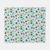 Winter Sports Hockey Player Equipment Gear Pattern フリースブランケット (正面(横))