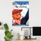 Winter Sports New England New Haven Railroad ポスター (ホームオフィス)