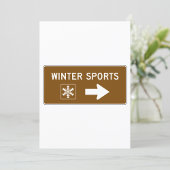 Winter Sports Road Sign Invitation 招待状