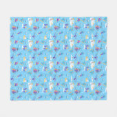 Winter Sports Skating Skiing Pattern フリースブランケット (正面(横))