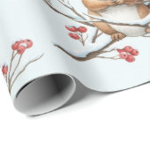 Winter Squirrels Among Snowy Branches ラッピングペーパー (ロールコーナー)