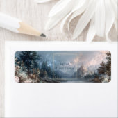 Winter Stardust Fairytale Castle Return Address ラベル (インサイチュ)