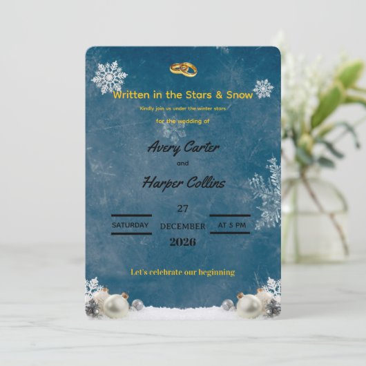 Winter Starry Night "Written in the Stars" Wedding 招待状 (スタンド正面)