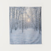 Winter Sunlight in Quiet Birch Forest タペストリー (正面)