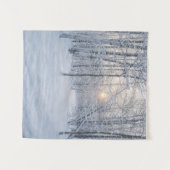 Winter Sunlight in Quiet Birch Forest タペストリー (正面(横))