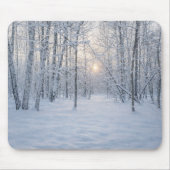 Winter Sunlight in Quiet Birch Forest マウスパッド (正面)