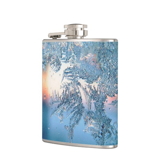 Winter Sunlight Through Frosted Ice Crystals Glass フラスク (左)
