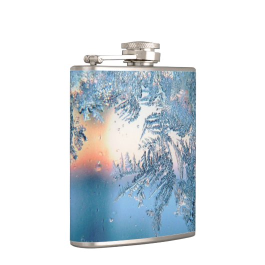 Winter Sunlight Through Frosted Ice Crystals Glass フラスク (右)