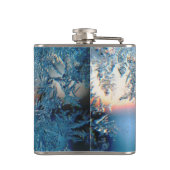 Winter Sunlight Through Frosted Ice Crystals Glass フラスク (裏面)